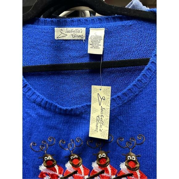 Isabellas Closet Reindeer Rocketeers Ugly Christmas Sweater - Picture 2 of 3